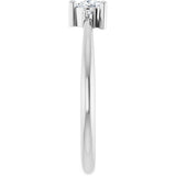 Platinum Trillion Natural White Sapphire & Natural Diamond Accented Ring - view 4