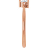 14K Gold Trillion Natural White Sapphire & Natural Diamond Accented Ring - Rose Gold - view 4