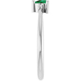 Platinum Trillion Lab-Grown Emerald & Natural Diamond Accented Ring - view 4