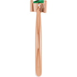 14K Gold Trillion Lab-Grown Emerald & Natural Diamond Accented Ring - Rose Gold - view 4