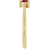 14K Gold Trillion Lab-Grown Ruby & Natural Diamond Accented Ring - Yellow Gold - view 4