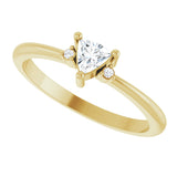 14K Gold Trillion Natural White Sapphire & Natural Diamond Accented Ring - Yellow Gold - view 5