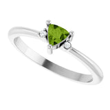 Platinum Trillion Natural Peridot & Natural Diamond Accented Ring - view 5