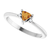 Platinum Trillion Natural Citrine & Natural Diamond Accented Ring - view 5