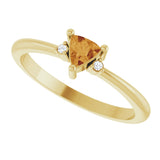 14K Gold Trillion Natural Citrine & Natural Diamond Accented Ring - Yellow Gold - view 5