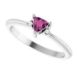 14K Gold Trillion Natural Pink Tourmaline & Natural Diamond Accented Ring - White Gold - view 5
