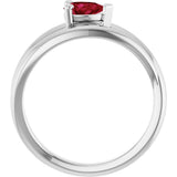 Platinum Pear Lab-Grown Ruby Negative Space Solitaire Ring - view 2