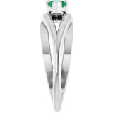 14K Gold Pear Lab-Grown Emerald Negative Space Solitaire Ring - White Gold - view 4