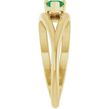 14K Gold Pear Lab-Grown Emerald Negative Space Solitaire Ring - Yellow Gold - view 4