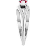 Platinum Pear Lab-Grown Ruby Negative Space Solitaire Ring - view 4