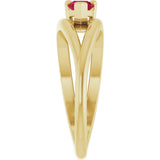 14K Gold Pear Lab-Grown Ruby Negative Space Solitaire Ring - Yellow Gold - view 4