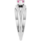 14K Gold Pear Natural Pink Tourmaline Negative Space Solitaire Ring - White Gold - view 4