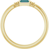 14K Gold Straight Baguette Lab-Grown Alexandrite Accented Stackable Ring - Yellow Gold - view 2