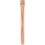 14K Gold Straight Baguette Lab-Grown Aqua Sapphire Accented Stackable Ring - Rose Gold - view 4
