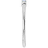 Platinum Straight Baguette Lab-Grown Blue Sapphire Accented Stackable Ring - view 4