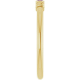 14K Gold Straight Baguette Lab-Grown Purple Sapphire Accented Stackable Ring - Yellow Gold - view 4