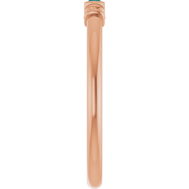 14K Gold Straight Baguette Lab-Grown Alexandrite Accented Stackable Ring - Rose Gold - view 4