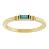 14K Gold Straight Baguette Lab-Grown Alexandrite Accented Stackable Ring - Yellow Gold - view 3