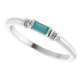 Platinum Straight Baguette Lab-Grown Alexandrite Accented Stackable Ring - view 5