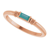 14K Gold Straight Baguette Lab-Grown Alexandrite Accented Stackable Ring - Rose Gold - view 5