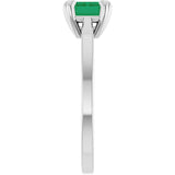 Platinum Emerald Lab-Grown Emerald Solitaire Ring – 7x5mm - view 3
