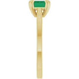 14K Gold Emerald Lab-Grown Emerald Solitaire Ring – 7x5mm - Yellow Gold - view 3