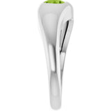 Platinum Pear Natural Peridot Solitaire Ring – 8x5mm - view 4
