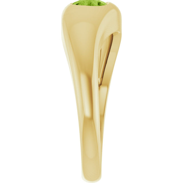 14K Gold Pear Natural Peridot Solitaire Ring – 8x5mm - Yellow Gold - view 4