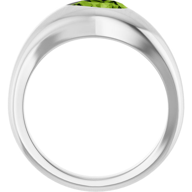 14K Gold Pear Natural Peridot Solitaire Ring – 8x5mm - White Gold - view 2