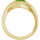 14K Gold Pear Natural Peridot Solitaire Ring – 8x5mm - Yellow Gold - view 2
