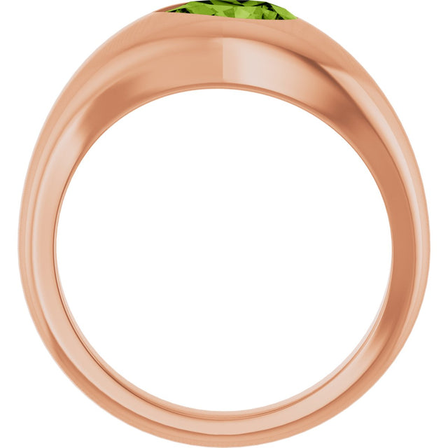 14K Gold Pear Natural Peridot Solitaire Ring – 8x5mm - Rose Gold - view 2