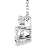 14K Gold Natural White Sapphire & Natural Diamond Accented Heart Necklace or Pendant – 0.03 CTW - White Gold - view 3