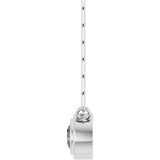 14K Gold Lab-Grown Alexandrite Round Bezel-Set Necklace - White Gold - view 3