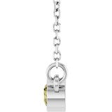 14K Gold Round Natural Green Sapphire Bezel-Set Solitaire Birthstone Necklace - White Gold - view 9