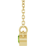 14K Gold Round Natural Peridot Bezel-Set Solitaire Birthstone Necklace II - Yellow Gold - view 9