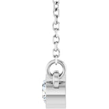 14K Gold Round Lab-Grown Diamond Bezel-Set Solitaire Birthstone Necklace - White Gold - view 9