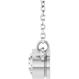 14K Gold Round Lab-Grown Diamond Bezel-Set Solitaire Birthstone Necklace - White Gold - view 9