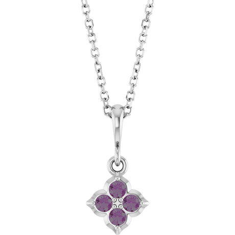 Platinum Round Lab-Grown Alexandrite Cluster Necklace or Pendant