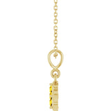 14K Gold Round Lab-Grown Yellow Sapphire Cluster Necklace or Pendant - Yellow Gold - view 3