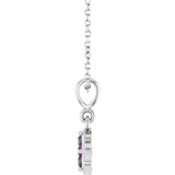 Platinum Round Lab-Grown Alexandrite Cluster Necklace or Pendant - view 3