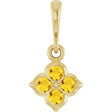 14K Gold Round Lab-Grown Yellow Sapphire Cluster Necklace or Pendant - Yellow Gold