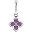 14K Gold Round Lab-Grown Alexandrite Cluster Necklace or Pendant - White Gold