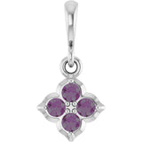 Platinum Round Lab-Grown Alexandrite Cluster Necklace or Pendant
