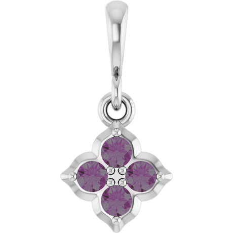 Platinum Round Lab-Grown Alexandrite Cluster Necklace or Pendant
