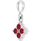 14K Gold Round Lab-Grown Ruby Cluster Necklace or Pendant - White Gold - view 2