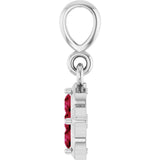 14K Gold Round Lab-Grown Ruby Cluster Necklace or Pendant - White Gold - view 3
