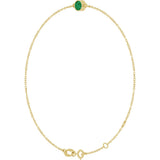 14K Gold Round Lab-Grown Emerald Bezel-Set Link Bracelet - Yellow Gold - view 11