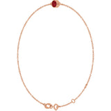 14K Gold Round Natural Ruby Bezel-Set Link Bracelet - Rose Gold - view 11