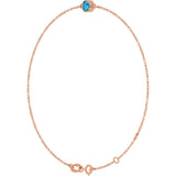 14K Gold Round Natural Blue Zircon Bezel-Set Link Bracelet - Rose Gold - view 11
