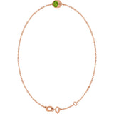 14K Gold Round Natural Peridot Bezel-Set Link Bracelet - Rose Gold - view 11